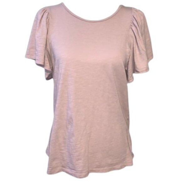 Old Navy Pink Flutter Sleeve Top T-Shirt - Picture 1 of 3